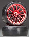TRAX7573R - Traxxas Tires/Wheels Assembled/Glued 12-Spoke Red (2)
