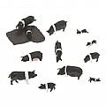 WOOU1864 - Woodland Scenics Hampshire Pigs HO (A1864)